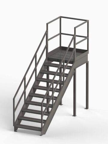 Industrial Stairway with Platform OSHA Compliant - EGA Products