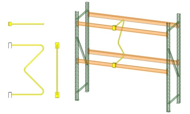 MD54-42 Pallet Rack M Divider Side and Top View on Pallet Racking by EGA Products