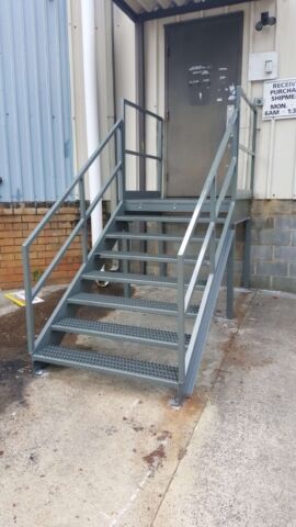 Small Access Galvanized Stairs and Platform by EGA Products