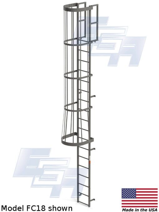 Fixed Vertical & Cage Ladders – With Cage