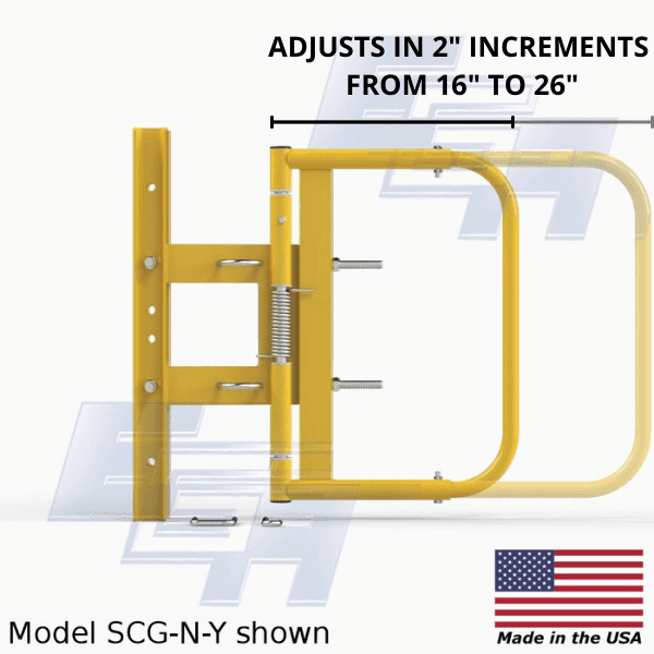 Yellow Industrial Swing Gate SCG-N-Y Adjusts in 2" Increments
