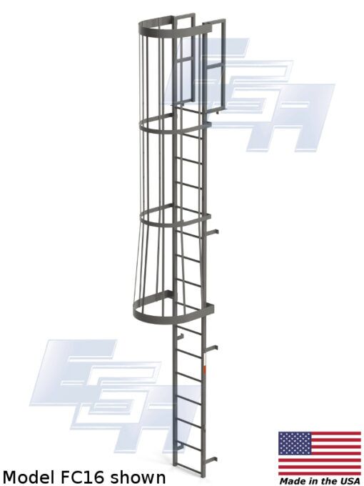 Fixed Vertical & Cage Ladders – With Cage