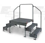 dual access work platform with side handrails Style 6