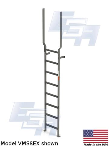 Vertical Fixed Ladder - VMS8EX Vertical Fixed Ladder with Handrail Extensions - VMS8EX