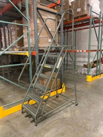 7 Step Square Tube Ladder in Warehouse